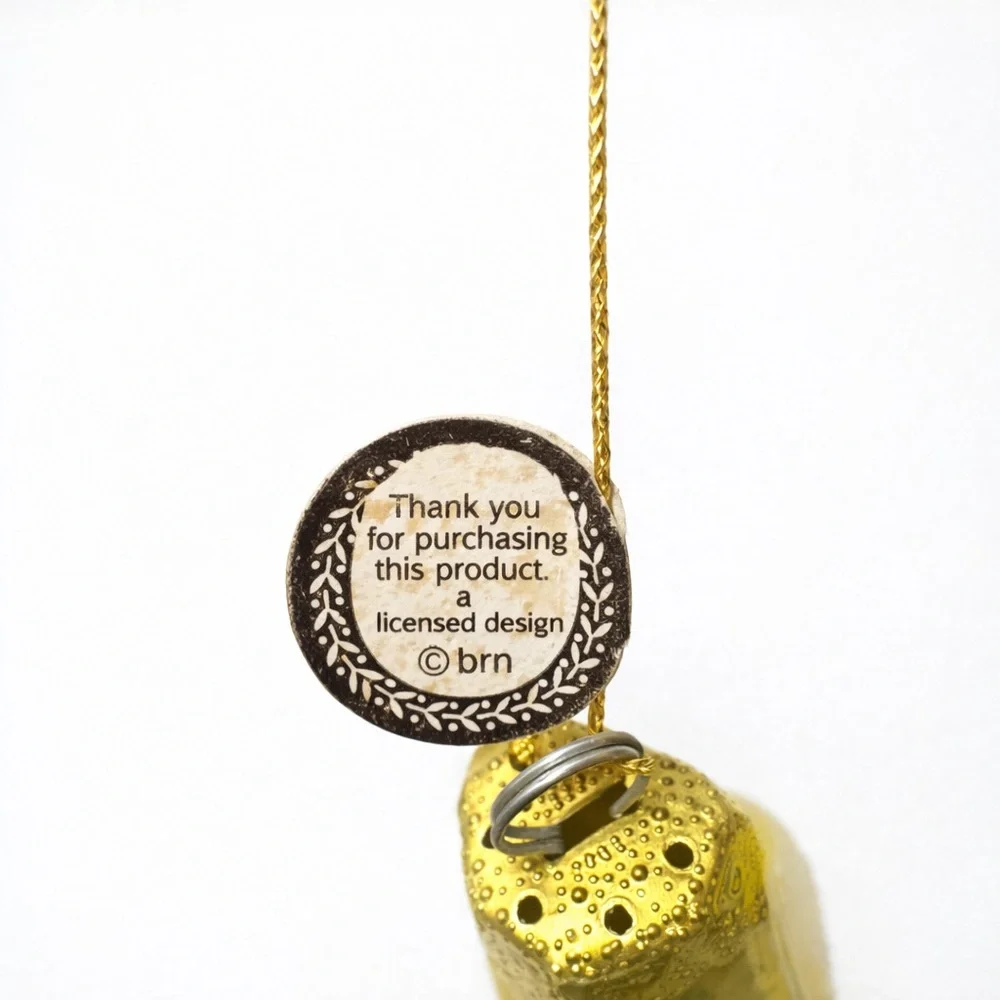 St Nicholas Square Glass Baseball Star Ornament Gold Christmas